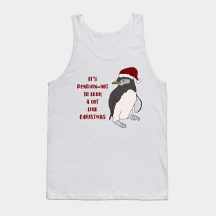 Cute Penguin in Santa Hat Tank Top